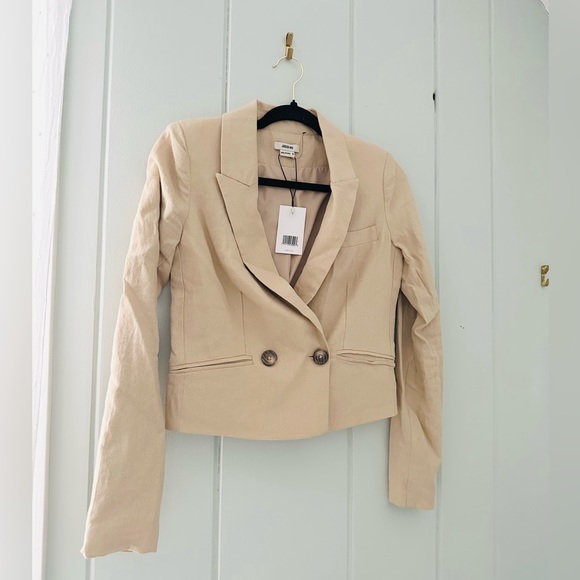 Jason Wu | Jackets & Coats | Nwt Jason Wu Linen Cropped Blazer Xs Khaki ...